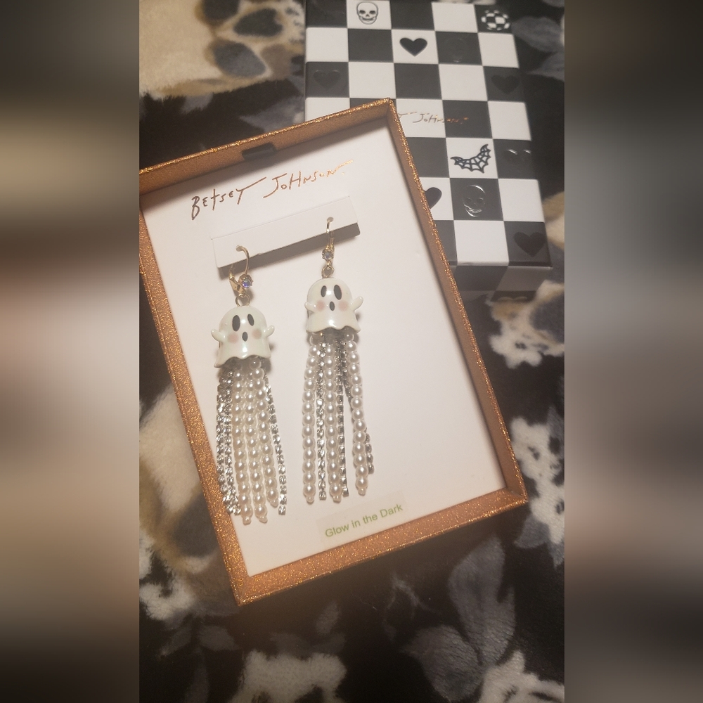 Betsey Johnson Gold and White Earrings with Elegant Design